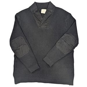 Rothco Repro- WWII Mechanic's cotton knit v-neck, sweater W elbow patches. XL.
